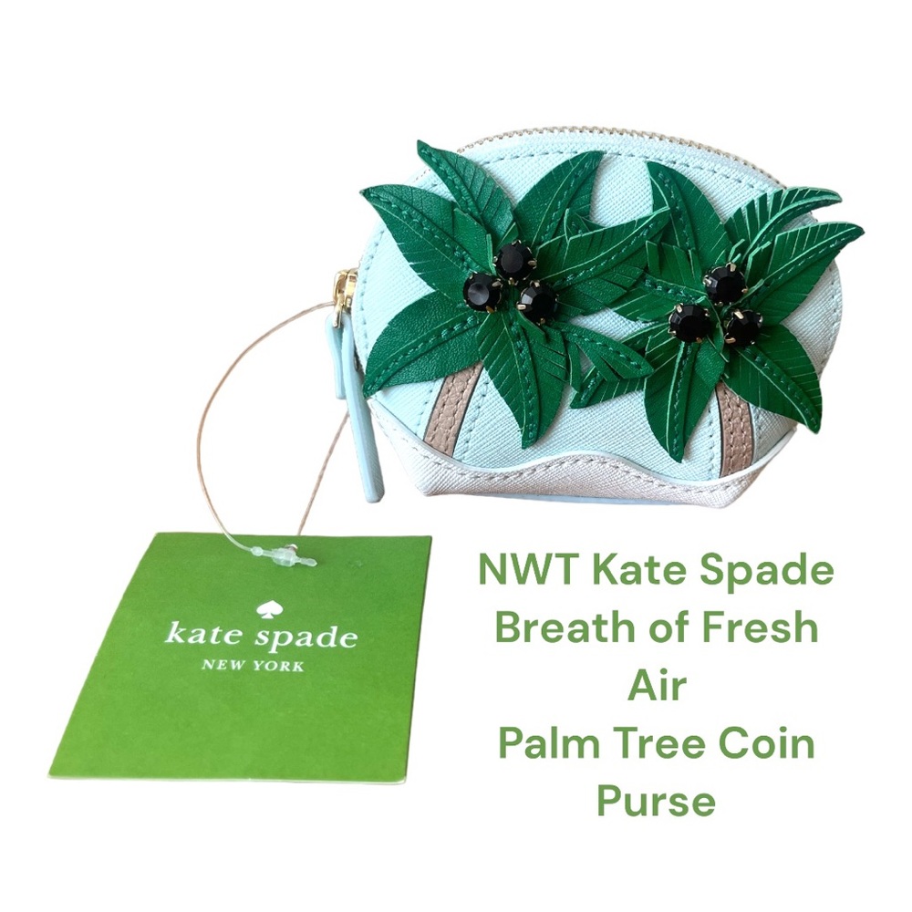 NWT Kate Spade Breath of Fresh Air Palm Tree Coin Purse